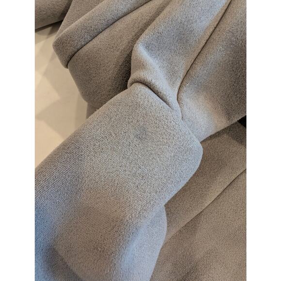 Joan Vass New York Taupe Faux Leather Open Front Blazer Jacket Sz S Long Sleeve - Picture 8 of 8